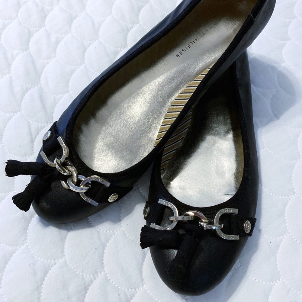 Tommy Hilfiger Black Ballet Flats